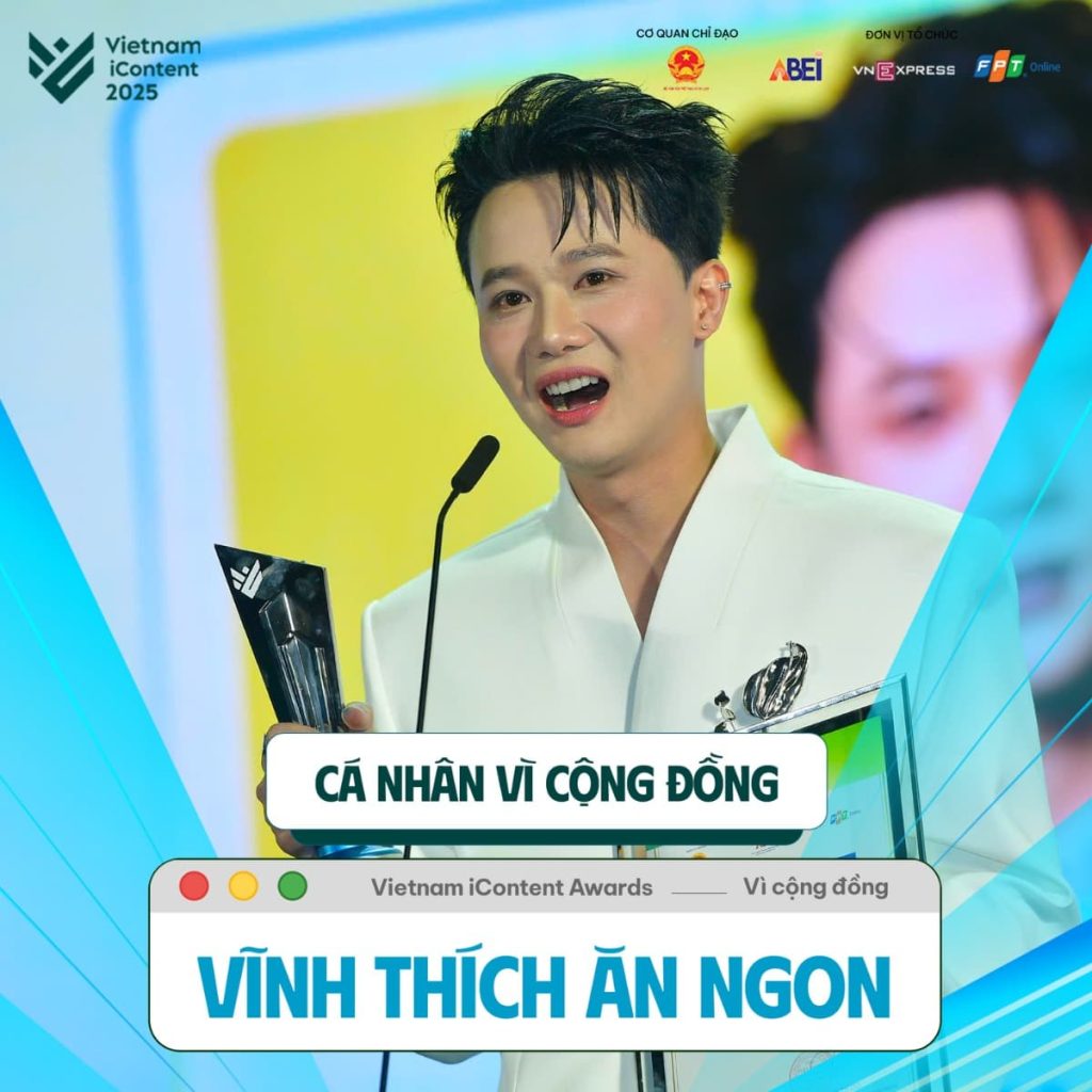 Vĩnh Thích ăn ngon chủ nhân giải thưởng cá nhân vì cộng đồng