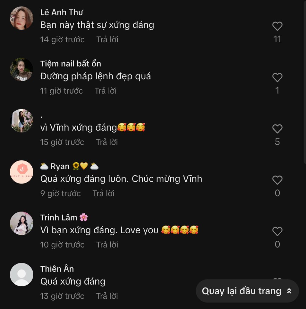 Vĩnh xứng đáng với giải thưởng này