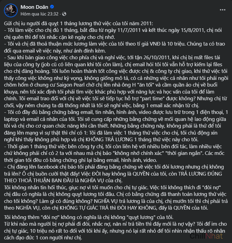 Moon Doãn phốt Hà Anh