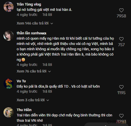 Một số bình luận tranh cãi về sự việc oppa Hàn Quốc trêu chị gái Việt Nam.