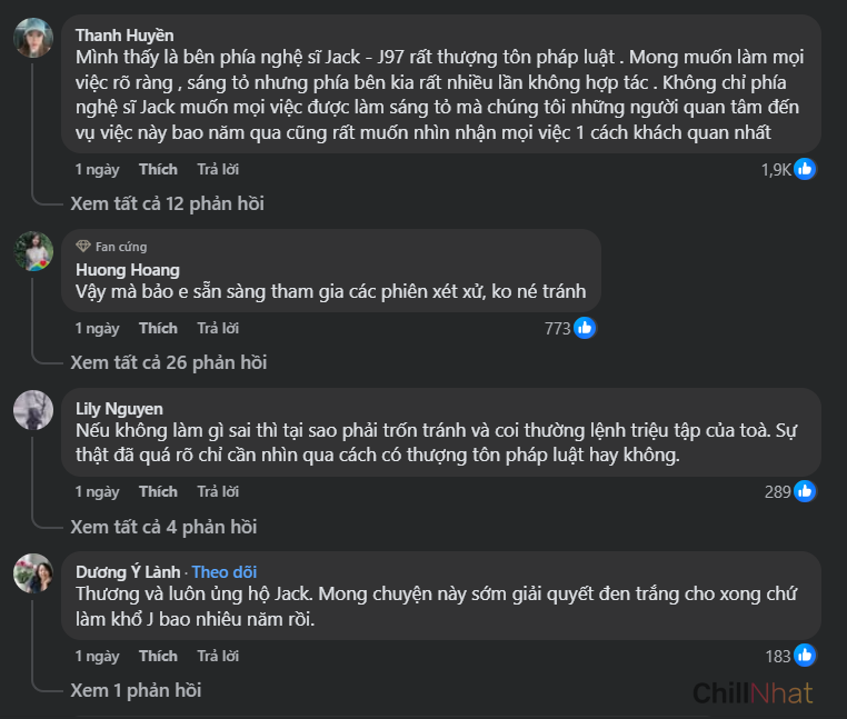 Nhiều fan bày tỏ sự đồng cảm với Jack bên dưới bài đăng thông báo.