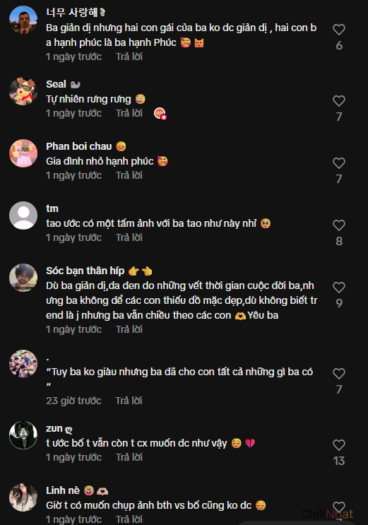 Cư dân mạng để lại nhiều bình luận chia sẻ trước khoảnh khắc bình dị của ba cha con.