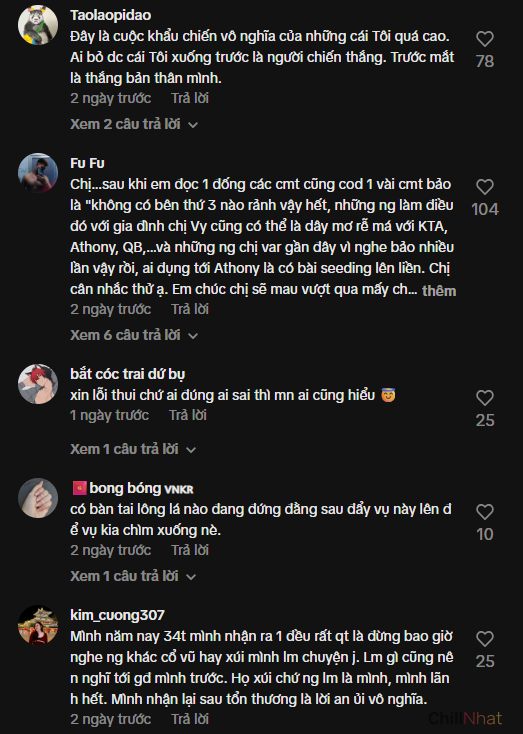 Một số ý kiến động viên và chia sẻ gửi đến cô nàng.