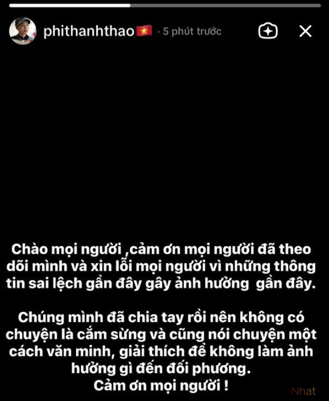 Phí Thanh Thảo cũng chính thức lên tiếng trên trang cá nhân.