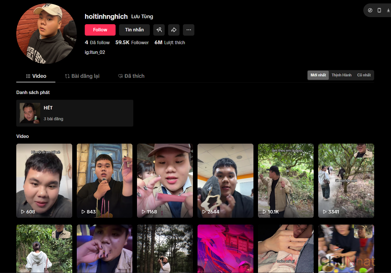 Tài khoản tiktok được cho là chủ nhân của chiếc trend này.