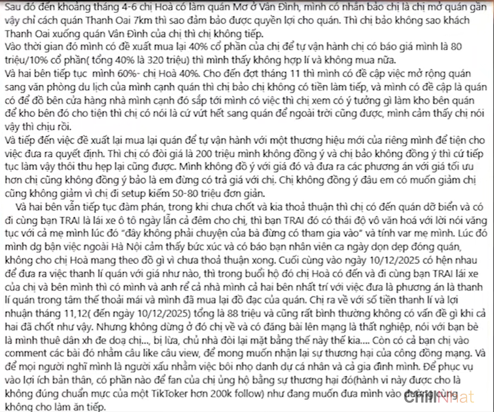 Bài phốt của chủ quán Mơ 