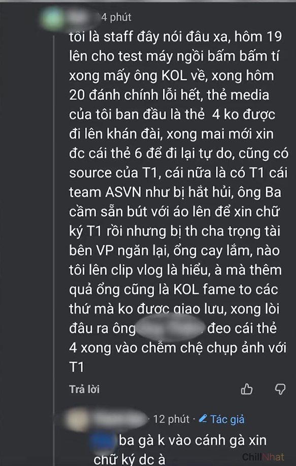 Bình luận của nhân viên làm việc trong buổi sự kiện kể lại