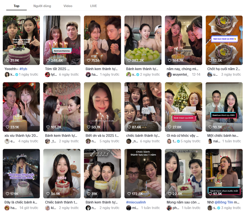 CĐM đua nhau quay trend bánh kem thành tựu