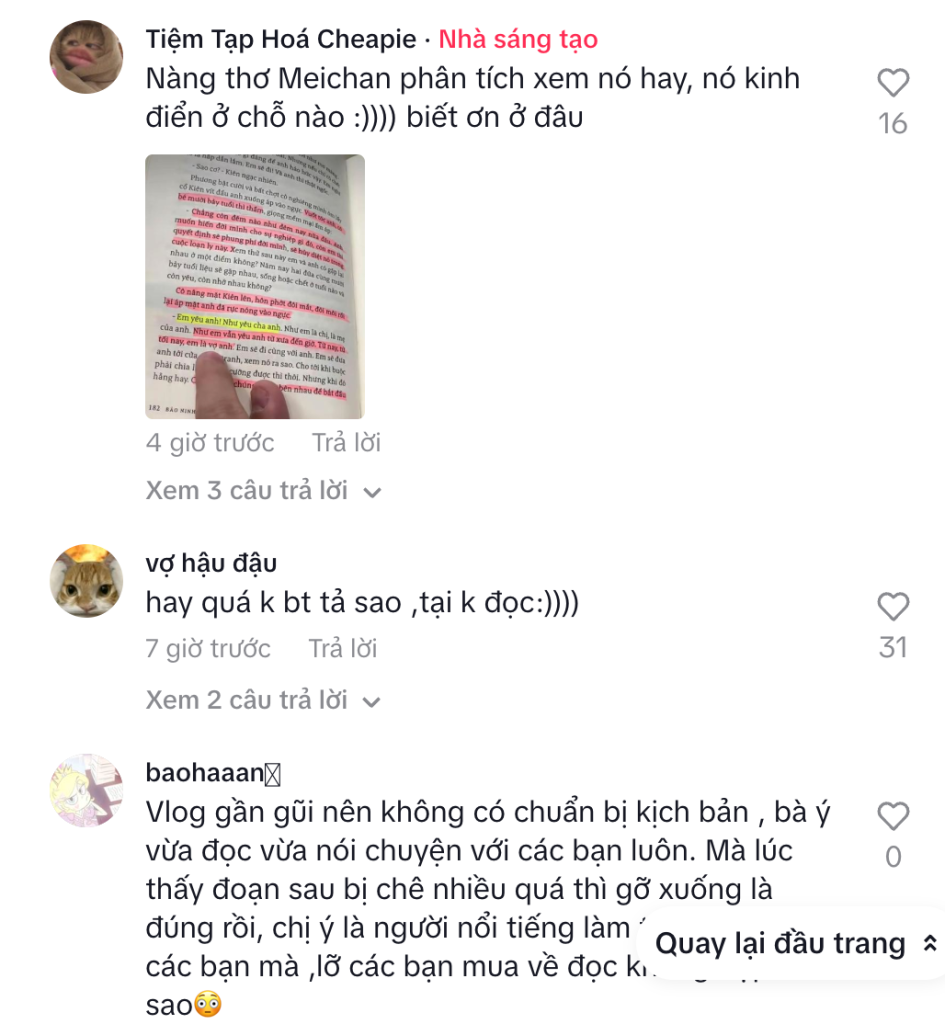 CĐM phản bác góc nhìn của Miechan về cuốn tiểu thuyết