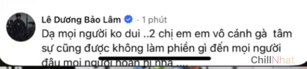 Chia sẻ của Lê Dương Bảo Lâm sau khi đăng bài nhận nhiều ý kiến trái chiều từ CĐM