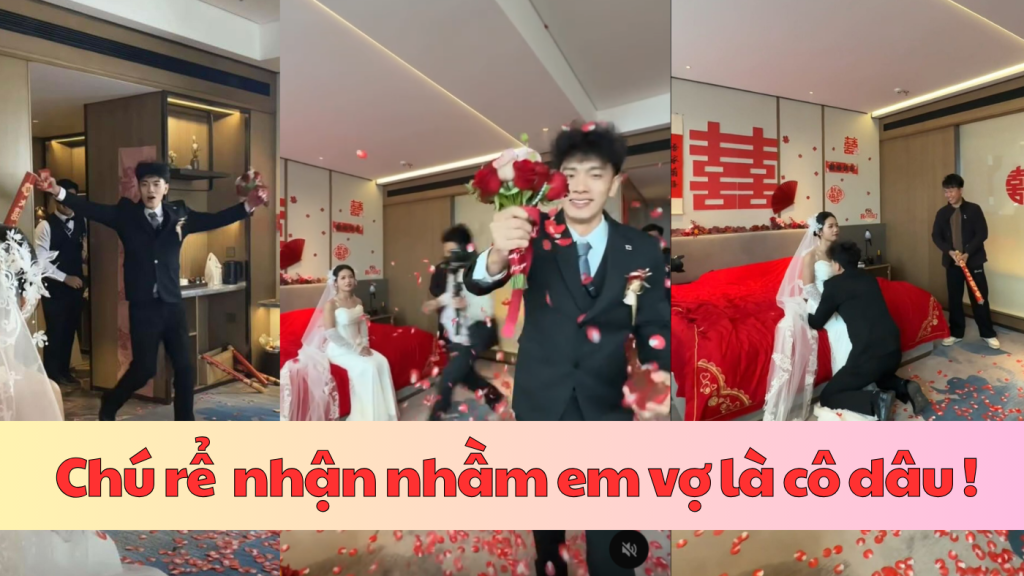 Chú rể nhầm em vợ là cô dâu, CĐM chỉ biết lắc đầu!