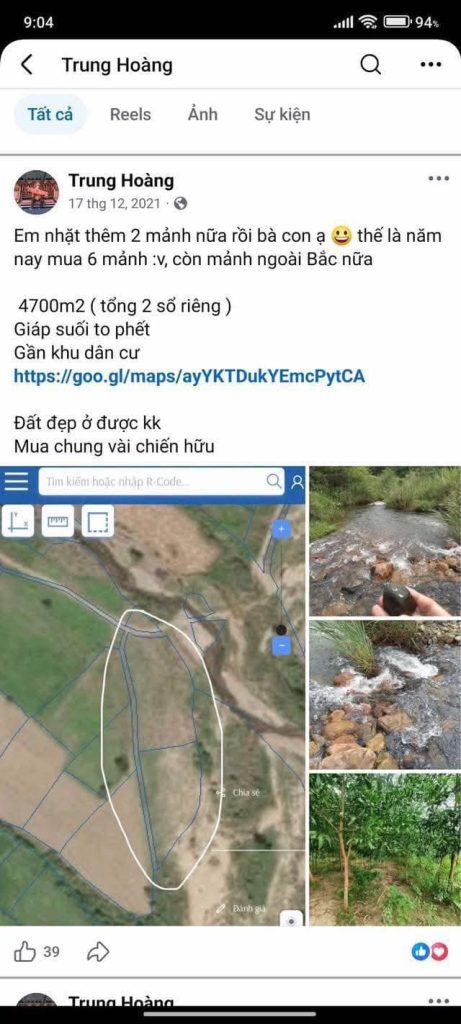 Anh Trung khoe mua 6 mảnh đất