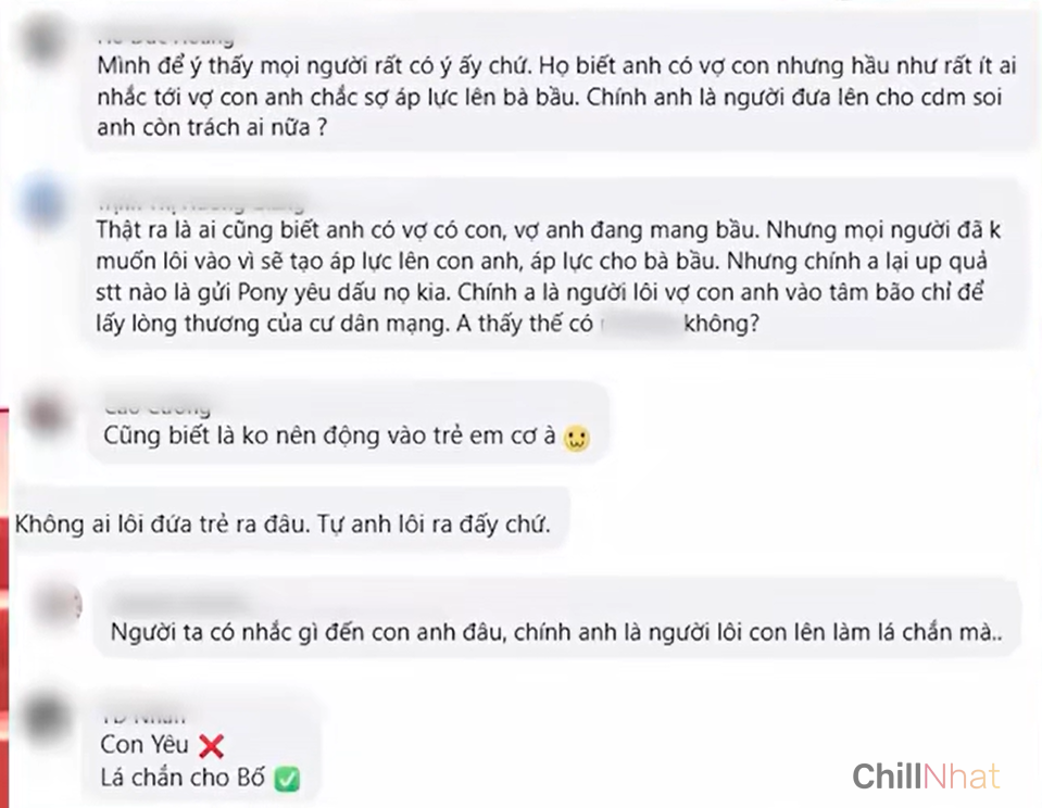 Cộng đồng mạng lên tiếng khi Hoàng Hoa Trung cho vợ con làm lá chắn