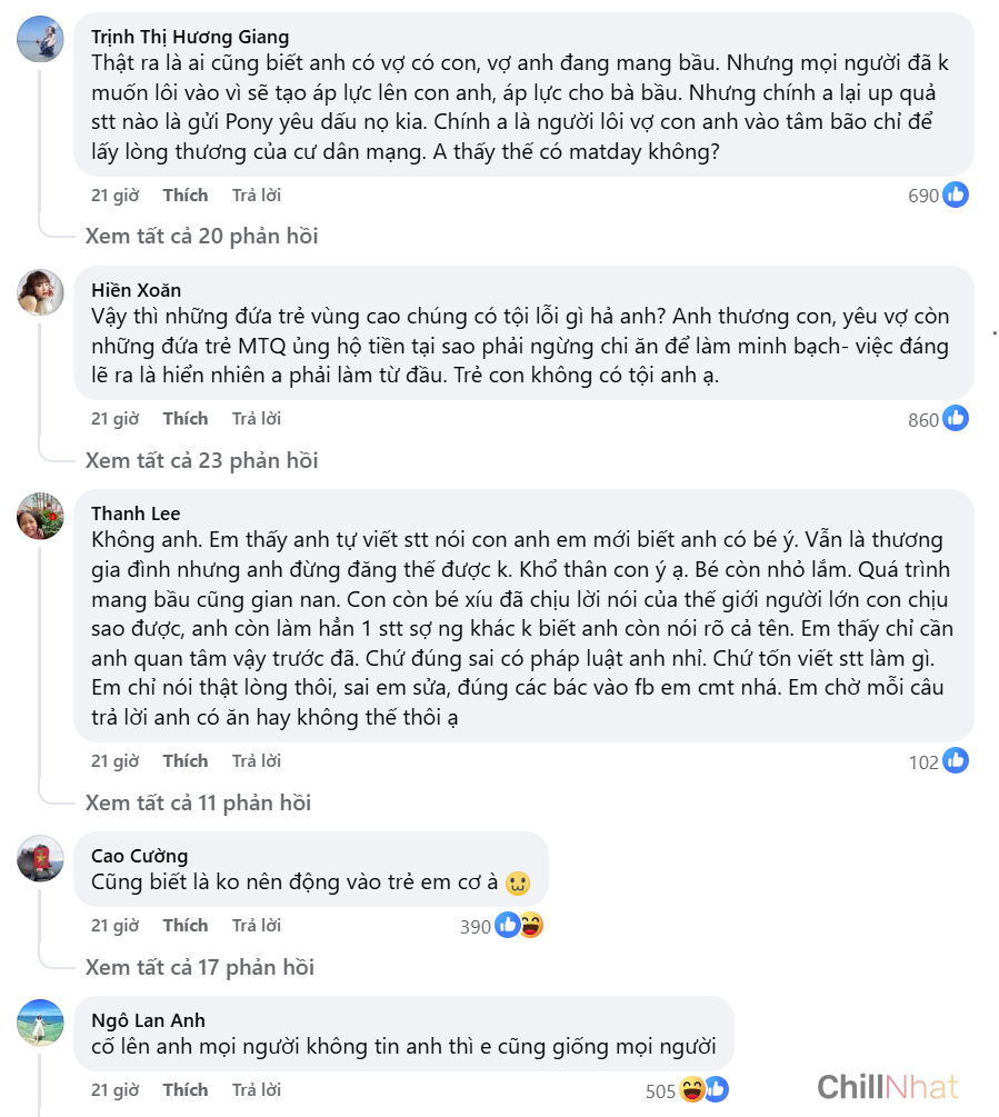 Giang cư mận bày tỏ cảm xúc khi Hoàng Hoa Trung đăng bài