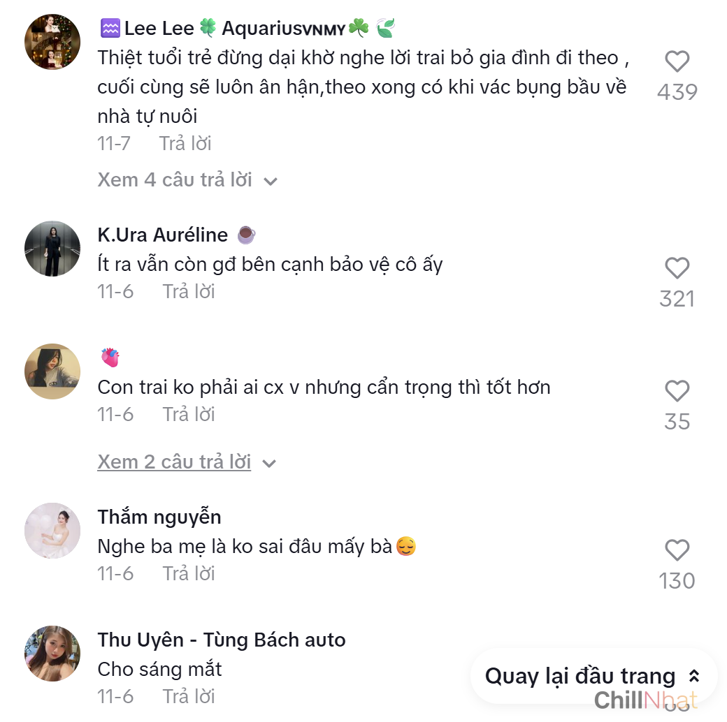 Giang cư mận cho ý kiến dưới bài đăng sống thử trước hôn nhân