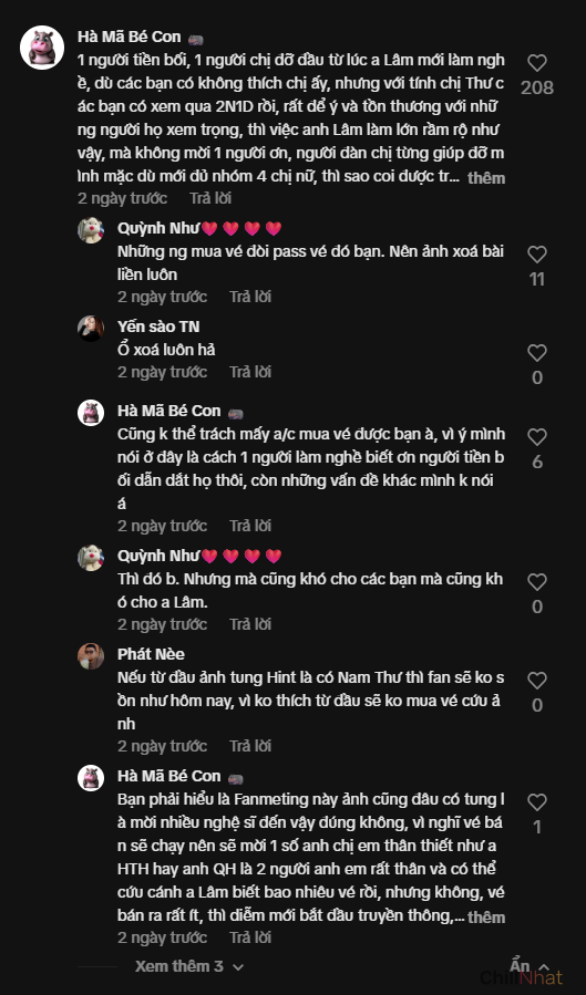 Giang cư mận nói gì khi nghe tin Lê Dương Bảo Lâm mời Nam Thư đến fan meeting