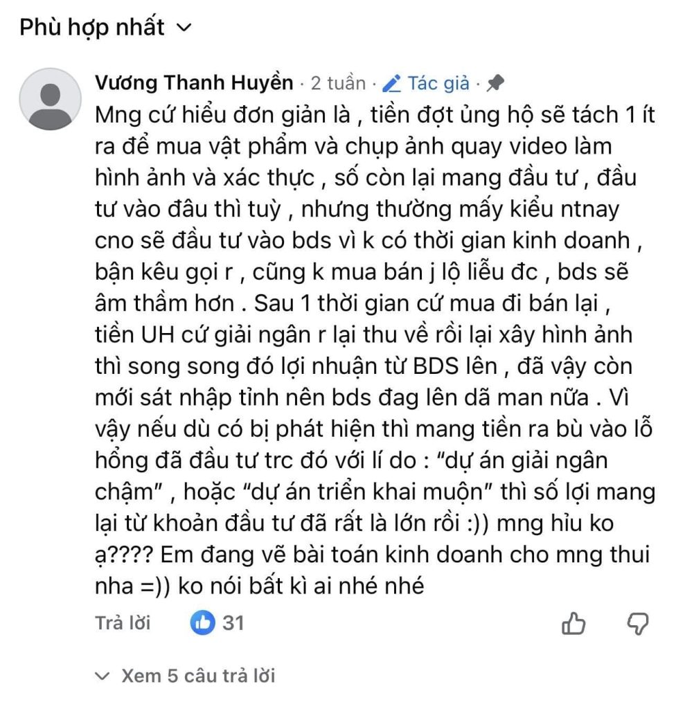 Phân tích của một tài khoản về việc huy động và sử dụng dòng tiền của dự án