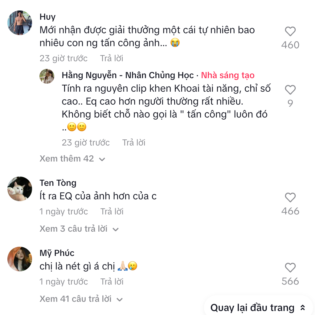 Nữ tiktoker giải thích nội dung video cua mình