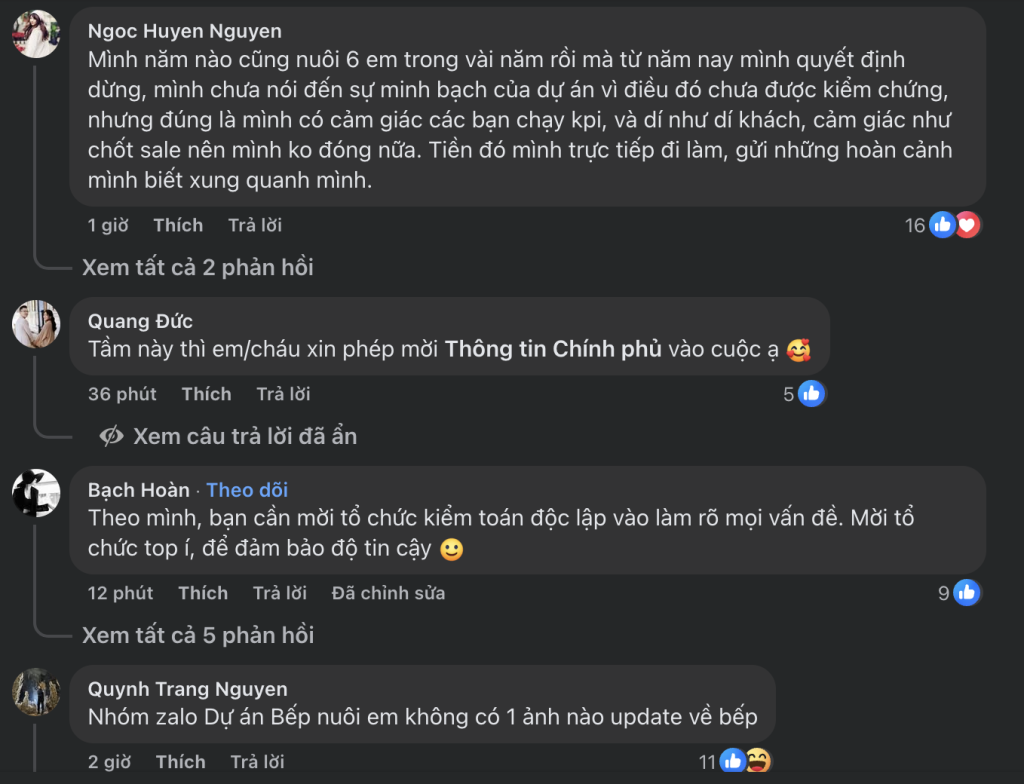 Rất nhiều anh chị nuôi bức xúc về tính minh bạch