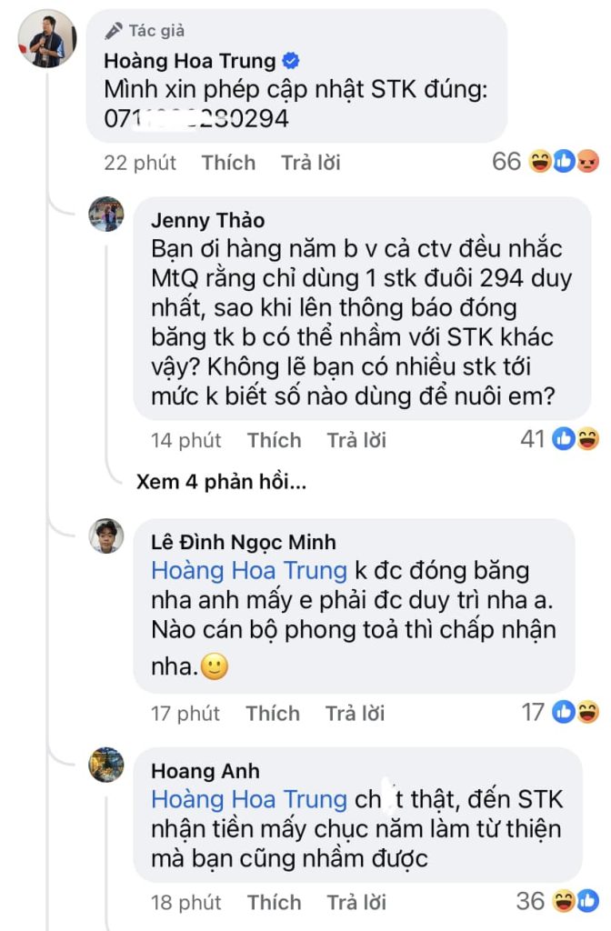 Số tài khoản nhận từ thiện 11 năm bị gắn nhầm tài khoản khác