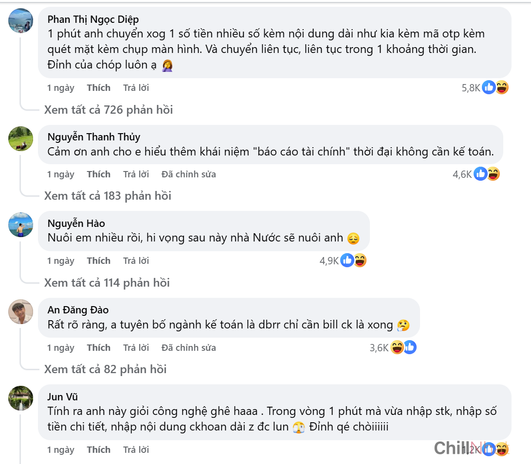 Cộng đồng mạng nói gì khi mỗi bill chuyển khoản chỉ mất 1 phút?