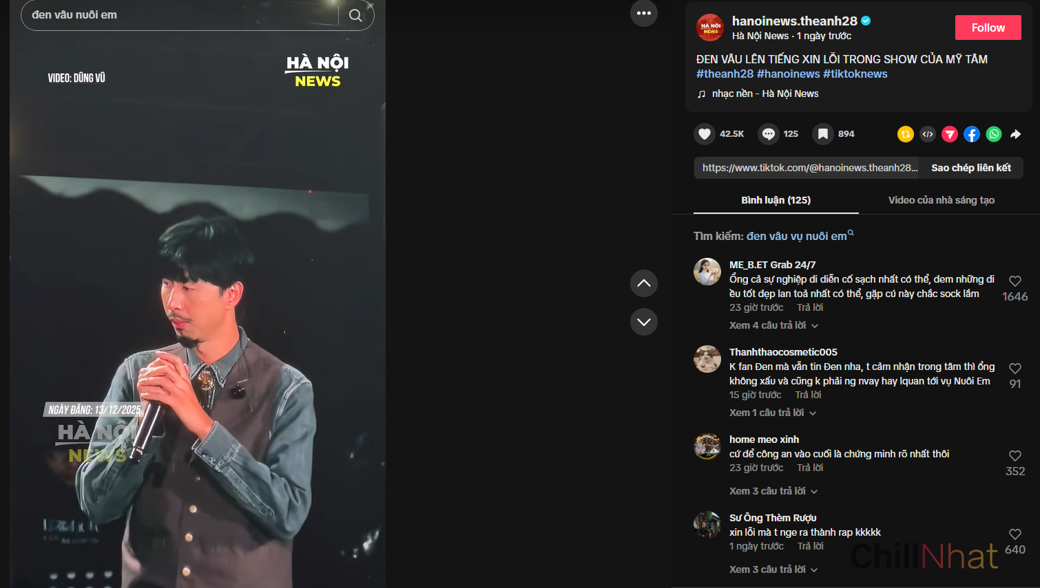 Bên dưới một bài đăng, CĐM dành nhiều sự động viên cho Đen Vâu.