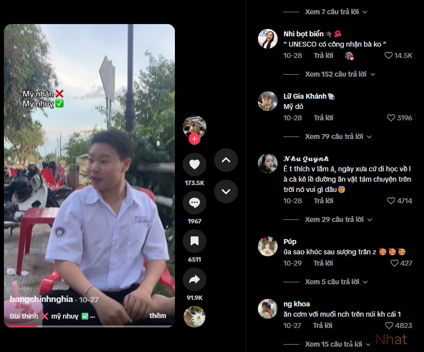 Trend "Mỹ Nhụy" thu về lượt tương tác khủng trên Tiktok. 