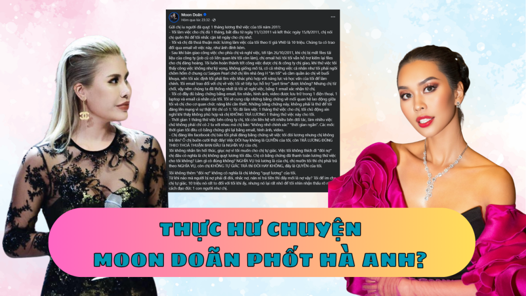 Hot: Moon Doãn phốt Hà Anh quỵt lương 10 triệu