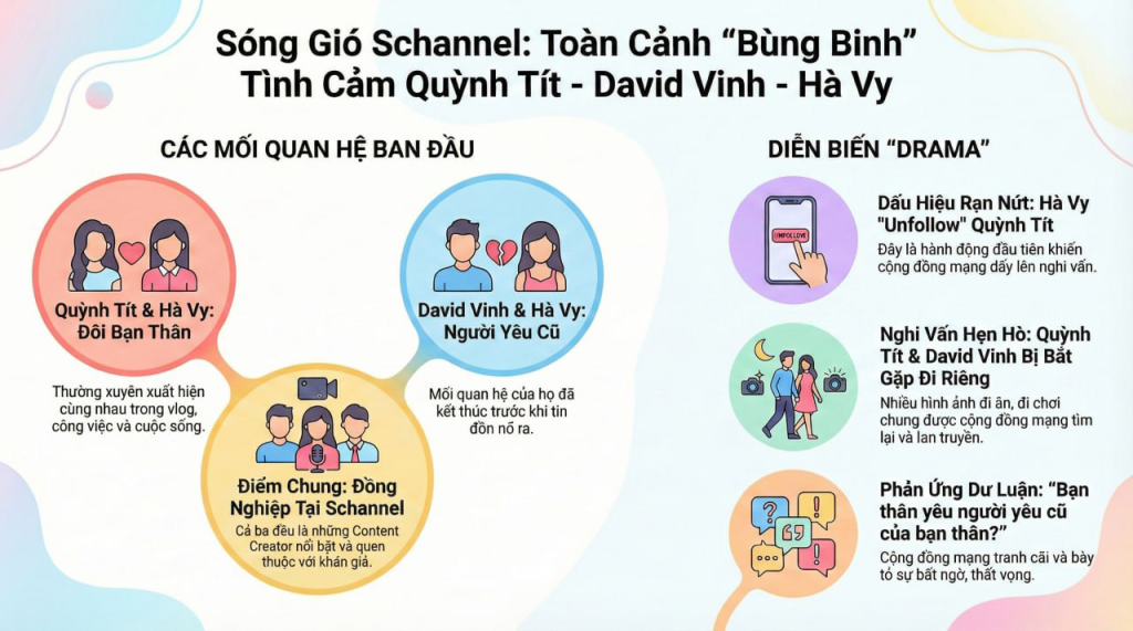 Tóm tắt drama bùng binh tình tay 3 của Schannel