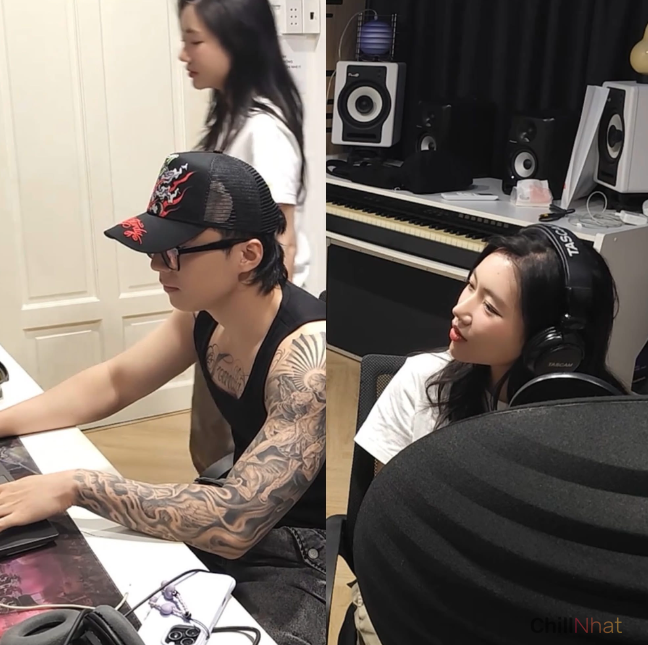 Khán giả nhớ đến loạt ảnh của cặp đôi trong phòng thu chương trình Em Xinh Say Hi.