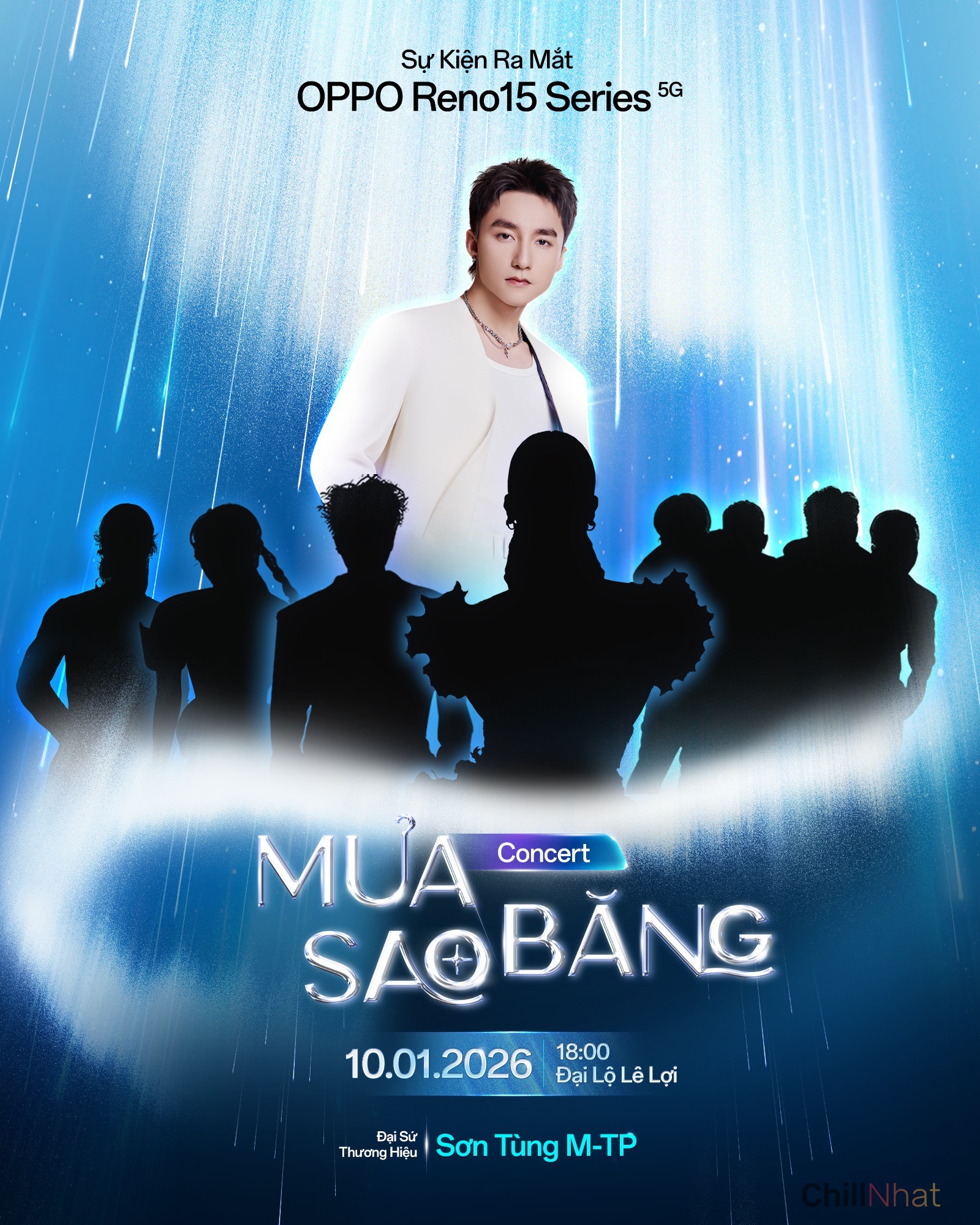 Poster chính thức của sự kiện âm nhạc Mưa Sao Băng với nhân vật chính là Sơn Tùng MTP.