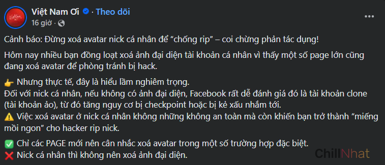 Nhiều page có tick xanh cũng kêu gọi người dùng Facebook nên bình tĩnh trước các tin đồn thất thiệt.