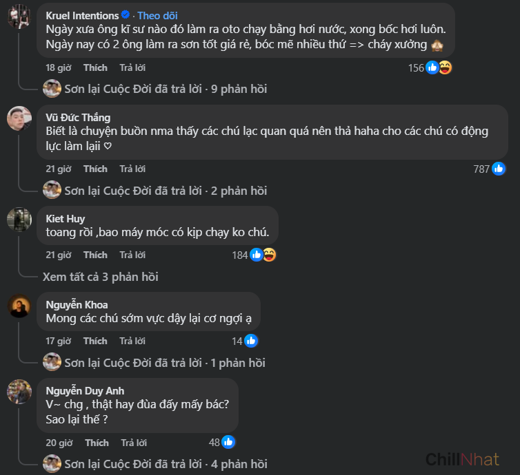 Nhiều bình luận động viên chủ kênh.