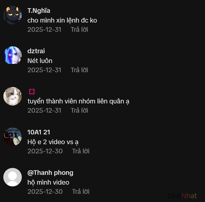 Nhiều giang cư mận bình luận dưới video trend mới liên quân xin câu lệnh